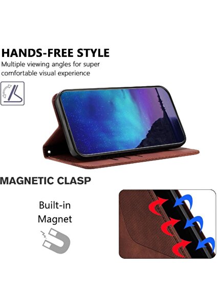 YH Market Oppo Bulmak Için Kılıf X7 Folio Kapak Pu Deri Manyetik Cüzdan Kickstand Kart (Yurt Dışından)