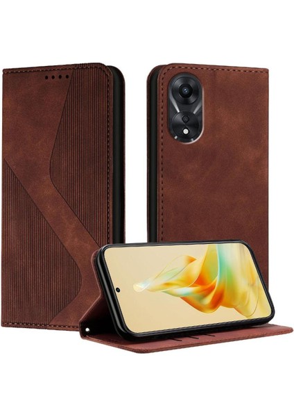 Oppo A78 4g Kart Yuvaları Için Kılıf Tutucu Pu Deri Folio Kapak Manyetik (Yurt Dışından)