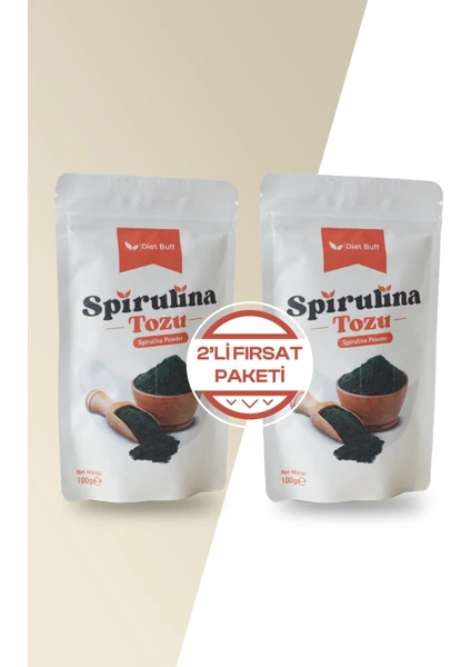 Diet Buff Organik Spirulina Tozu 100 gr 2li Paket