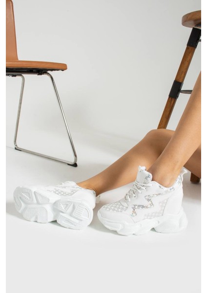 Dolgu Topuklu Kadın Spor Ayakkabı Yükseklik [10] Cm