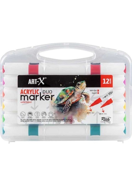 Artx Akrilik Marker Duo 12 Renk 18057