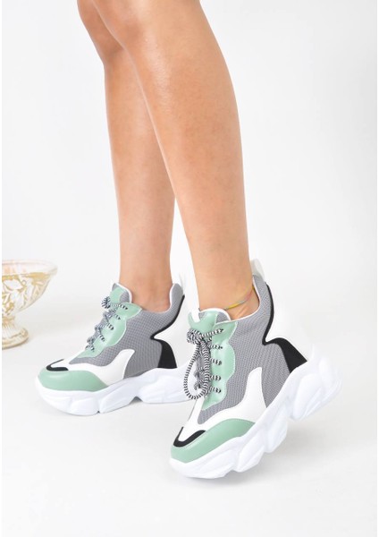 Içten Gizli Dolgu Topuklu Kadın Spor Ayakkabı Yükseklik [10] Xm