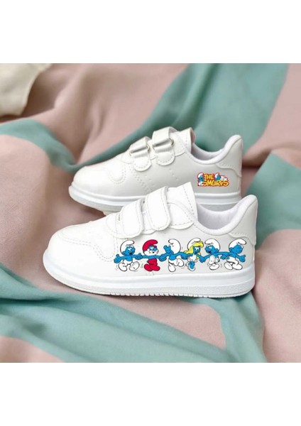 Neşeli Maviler Baskılı Çocuk Spor Ayakkabı Sneaker