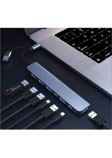 USB Type-C Hub 7in1 USB Çoğaltıcı 3.0