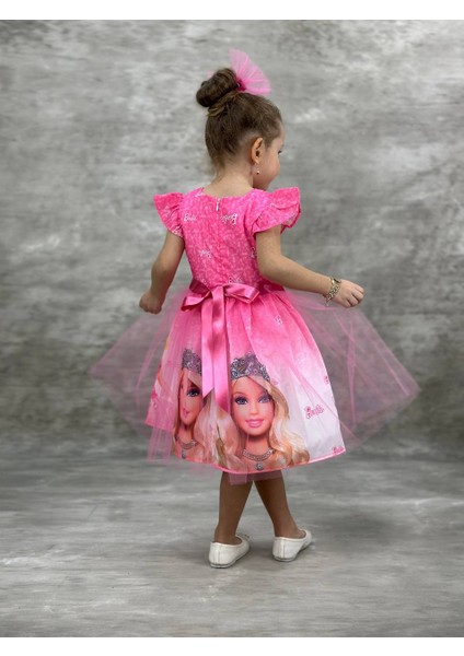 Barbie Pembe Kız Çocuk Elbise modelleri