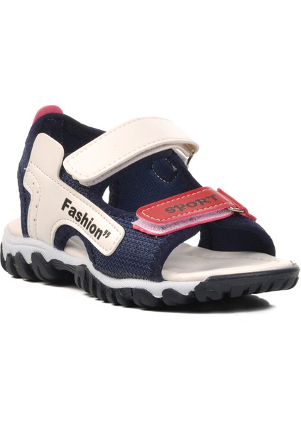 24-410-B Lacivert-Beyaz-Kırmızı Erkek Çocuk Sandalet
