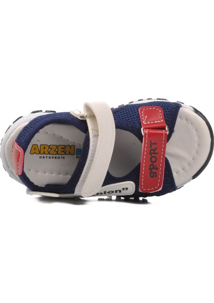 24-410-B Lacivert-Beyaz-Kırmızı Erkek Çocuk Sandalet