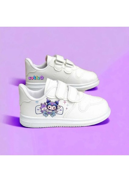 Mor Yara Bandı Baskılı Kız Çocuk Spor Ayakkabı Sneakers