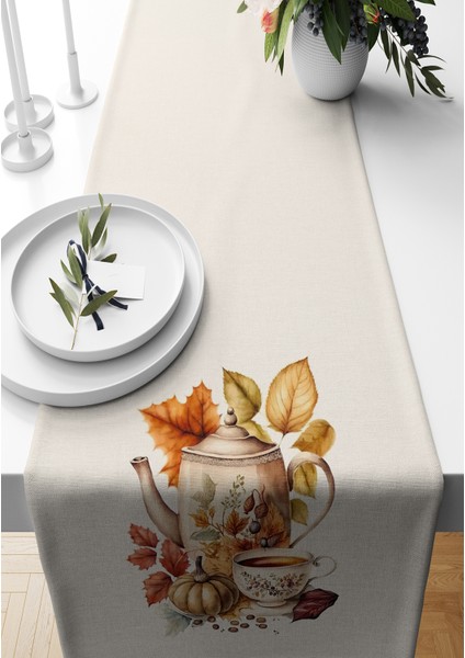 Sonbahar Serisi 140X40 cm Dijital Baskılı Runner (Halloween Autumn)