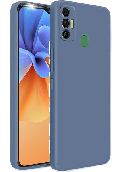 Tecno Spark 7t Kapak Içi Kadife Kamera Korumalı Lansman Silikon Kılıf - Petrol Mavisi