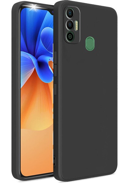 Tecno Spark 7 Kapak Içi Kadife Kamera Korumalı Lansman Silikon Kılıf - Siyah