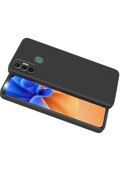 Tecno Spark 7 Kapak Içi Kadife Kamera Korumalı Lansman Silikon Kılıf - Siyah