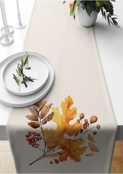 Sonbahar Serisi 140X40 cm Dijital Baskılı Runner (Halloween Autumn)