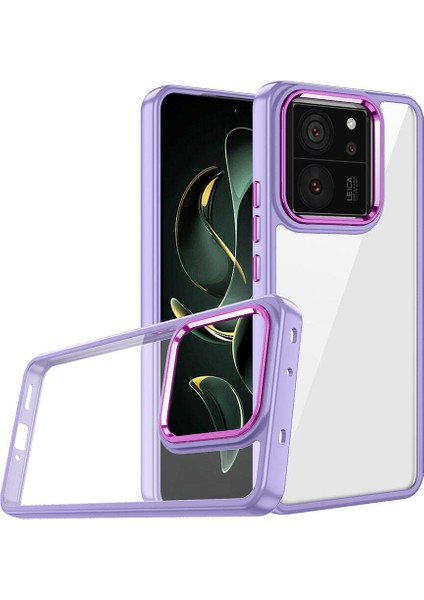 Xiaomi Mi 13T Kılıf Darbe Emici Arkası Şeffaf Tam Kalıp Flora Kapak