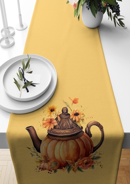 Sonbahar Serisi 140X40 cm Dijital Baskılı Runner (Halloween Autumn)