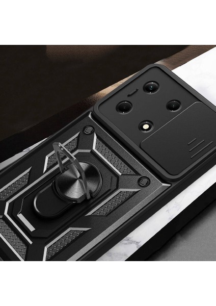Infinix Zero 30 4g Kılıf Magnetik Standlı Kamera Korumalı Darbe Emici Sürgülü Vega Kapak
