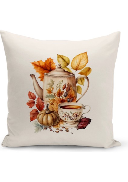 Bertille Home Sonbahar Serisi Çift Tarafı Dijital Baskılı  8'li Kırlent Kılıfı Seti (Halloween Autumn Cushion Cover)