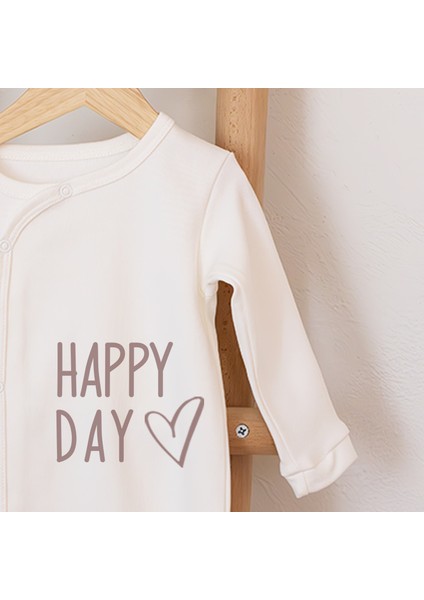 Organik Happy Day Bebek Uzun Kollu Baskılı Tulum 2'li Set fiyatları