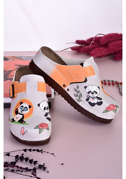 Azizsahinshoes 3001 Sevimli Panda Ortopedik Yumuşak Taban Anatomik Terlik