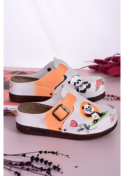 Azizsahinshoes 3001 Sevimli Panda Ortopedik Yumuşak Taban Anatomik Terlik