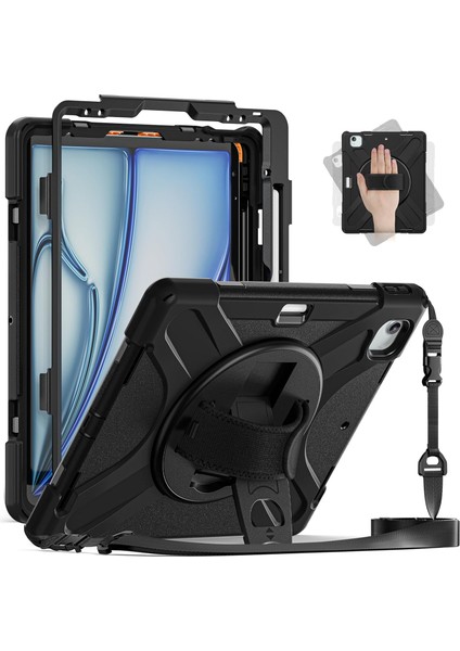 iPad Pro 11 Inç M4 2024 Uyumlu Ergonomik Tasarım ve Kolay Kullanım Zırh Tablet Kılıfı Case