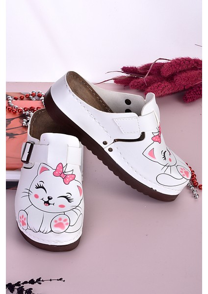 Mutlu Kedi Desenli Anatomik Terlik