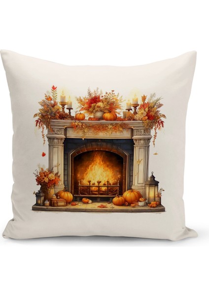 Sonbahar Serisi Çift Tarafı Dijital Baskılı 4'lü Kırlent Kılıfı Seti (Halloween Autumn) modelleri