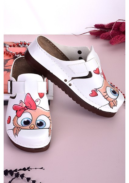 3005 Kurdeleli Kuş Desenli Anatomik Terlik