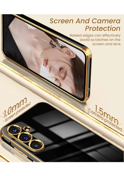 Samsung Galaxy S23 Plus Uyumlu Kılıf Kamera Korumalı Arkası Renkli Kenarları Parlak Dore Tasarım Kapak fiyatları