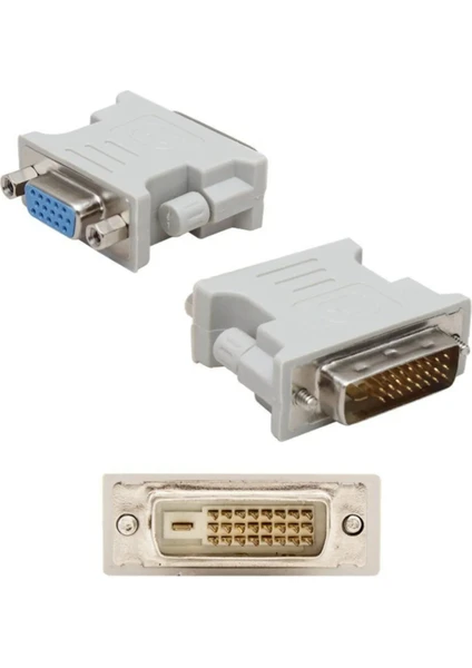 DVI 24+1 Erkek To VGA Dişi Çevirici Dönüştürücü - DVI VGA Adaptör