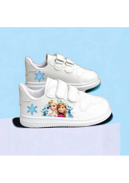 Kar Prenses Baskılı Kız Çocuk Spor Ayakkabı Sneakers