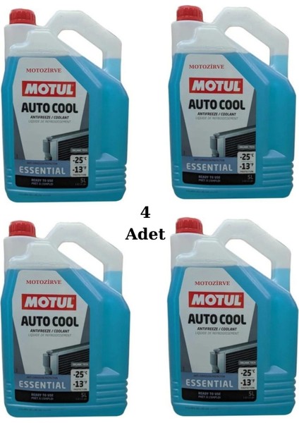 Auto Cool Essential Antifriz Soğutma Sıvısı 5 Litre -25 C (4 Adet)