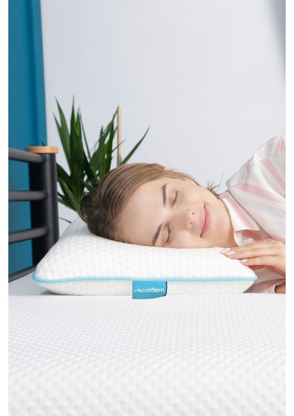 Tekno Trust Beyaz Comfy Boyun Destekli Ortopedik Yastık Tombul Visco Yastık - 55X35X12CM 55 x 35 Pamuk Polyeste fırsatları