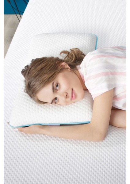 Tekno Trust Beyaz Comfy Boyun Destekli Ortopedik Yastık Tombul Visco Yastık - 55X35X12CM 55 x 35 Pamuk Polyeste indirimleri