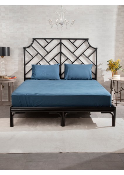 Premium Lastikli Çarşaf Dahil Nevresim Takımı Çift Kişilik 200x220 Lacivert fiyatları