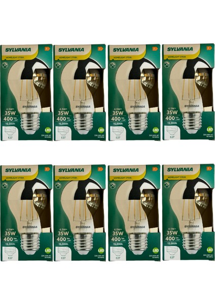 4,5W (35W) Endirekt 2700K (Sarı Işık) E27 Duylu LED Ampul (8 Adet)