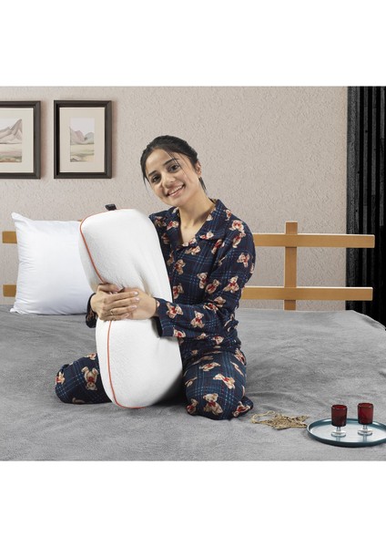 Tekno Trust 650 + gr Visco Ortopedik Medikal Boyun Fıtığı Tombul Yastık (40 x 60) Pamuklu Visko 40 x 60 Beyaz modelleri