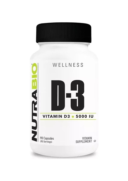 Nutrabio, Vitamin D3, 125 Mcg (5,000 Iu), 90 Capsules