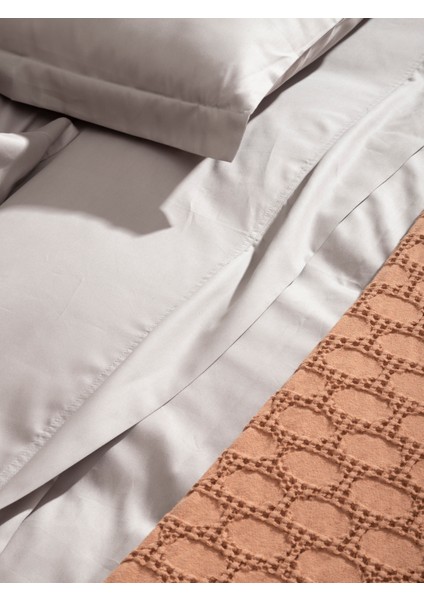 Pamuk Saten Yastık Kılıfı Dahil Nevresim Seti Tek Kişilik 160x220 Gri