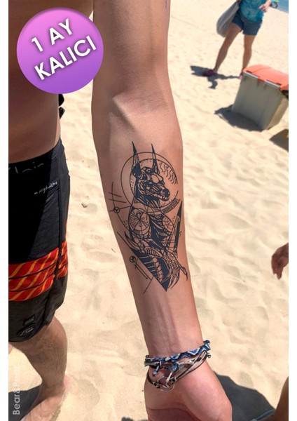 BP Tattoo 1 Ay Kalıcı Tattoo Annubis Dövmesi Doberman Geçici Dövme