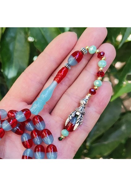9X12 mm Pençe Model Bordo Mavi Taraftar Tesbih - Pleksi Glass Uçak Camı Tesbih fiyatları