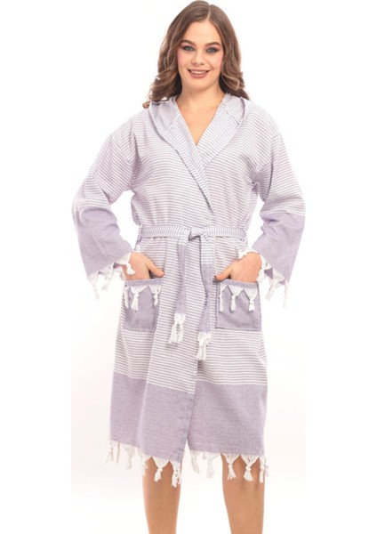 Hürrem Püsküllü Kapüşonlu Banyo Sauna Havuz Plaj Kadın Erkek Unisex Cepli Pamuklu Peştamal Bornoz modelleri
