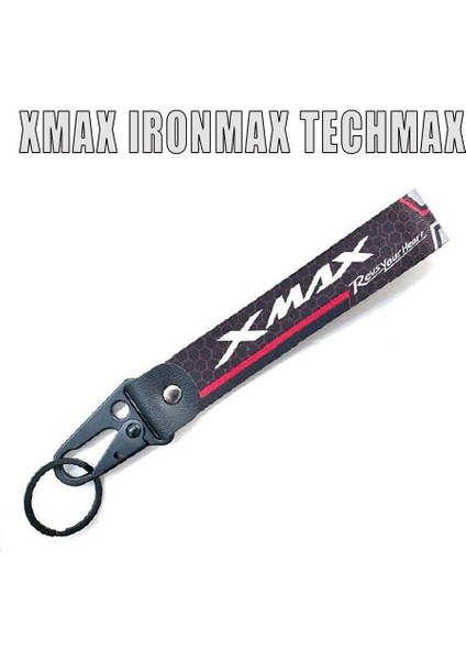 Xmax Techmax Ironmax Anahtarlık Tekstil Karabinalı Xmax Logo Baskılı