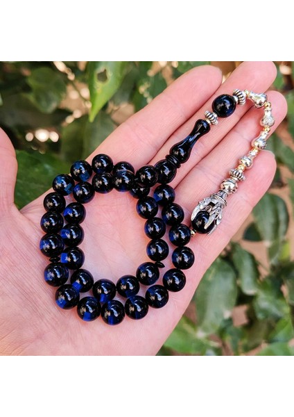 10 mm Pençe Model Mavi Sürmeli Tesbih