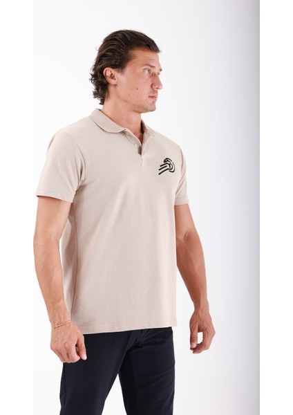 Pamuk Polo Yaka T-Shirt Krem Rengi modelleri