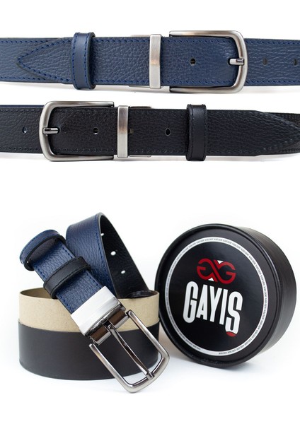 Çift Taraflı Dönen Tokalı Deri 3.5Cm Klasik Erkek Kemeri fırsatları