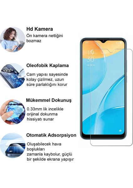 Oppo A15 Kırılmaz Cam Şeffaf 0.3mm Kılıf Dostu Temperli Ekran Koruyucu fiyatları