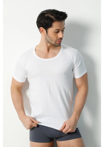 Erkek Penye %100 Pamuk Bisiklet Yaka Fanila Atlet 3006 - 6 Adet
