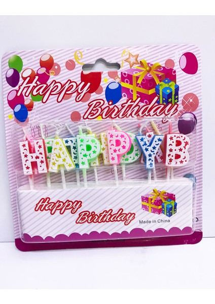 Parti Malzemeleri Happy Birthday Renkli Mum