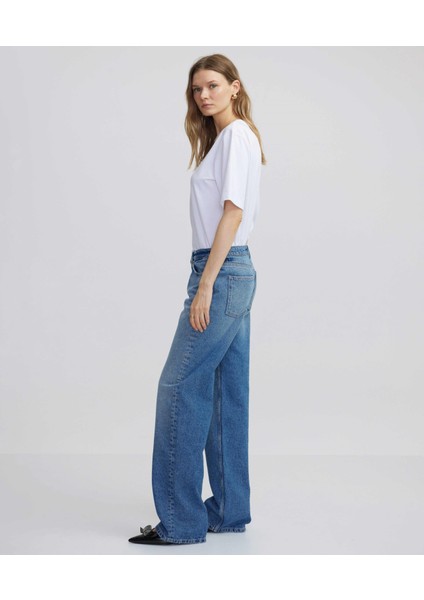 Wide Leg Fit Jean Pantolon